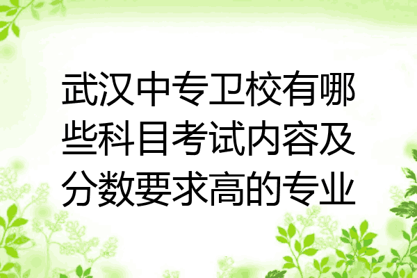 武汉中专卫校有哪些科目考试内容及分数要求高的专业