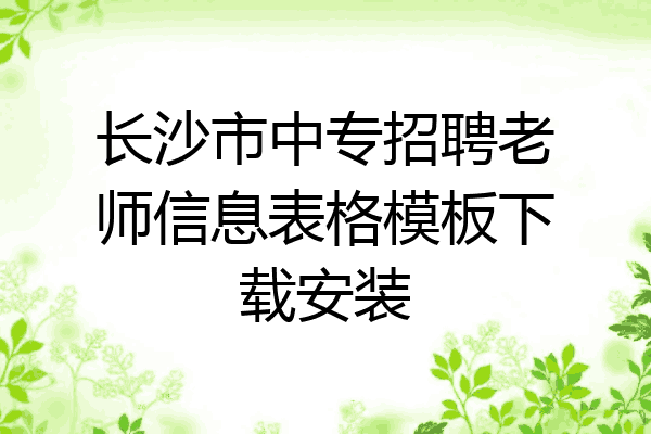 长沙市中专招聘老师信息表格模板下载安装