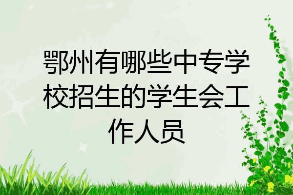 鄂州有哪些中专学校招生的学生会工作人员