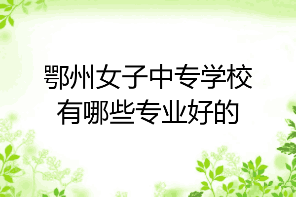 鄂州女子中专学校有哪些专业好的