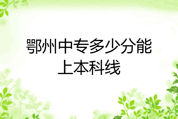 鄂州中专多少分能上本科线