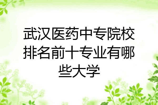 武汉医药中专院校排名前十专业有哪些大学
