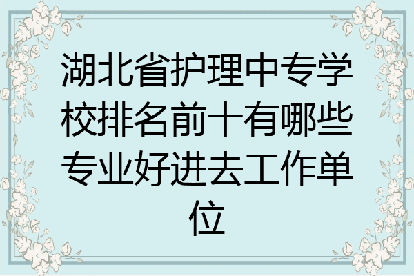 湖北省护理中专学校排名前十有哪些专业好进去工作单位