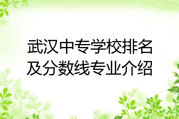 武汉中专学校排名及分数线专业介绍