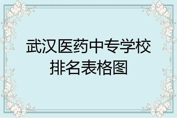 武汉医药中专学校排名表格图