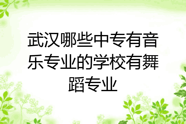 武汉哪些中专有音乐专业的学校有舞蹈专业