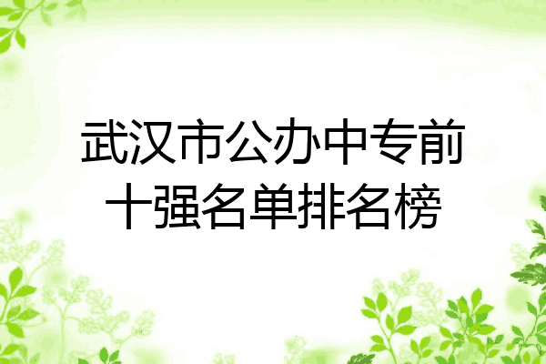 武汉市公办中专前十强名单排名榜