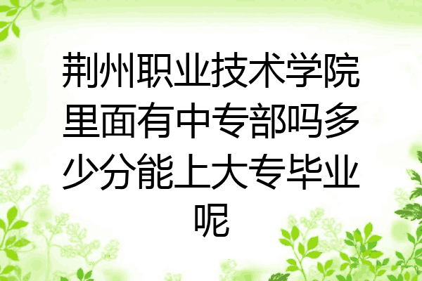 荆州职业技术学院里面有中专部吗多少分能上大专毕业呢