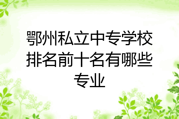 鄂州私立中专学校排名前十名有哪些专业