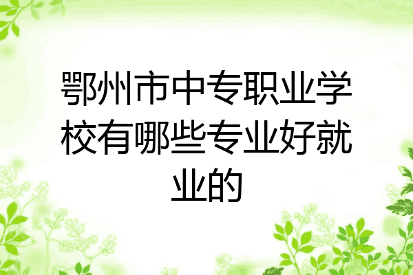 鄂州市中专职业学校有哪些专业好就业的