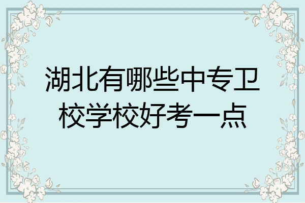 湖北有哪些中专卫校学校好考一点