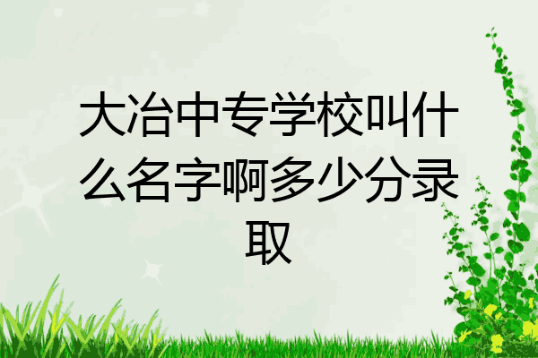大冶中专学校叫什么名字啊多少分录取