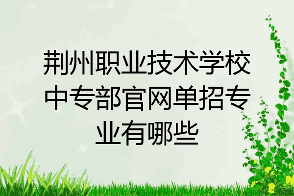 荆州职业技术学校中专部官网单招专业有哪些