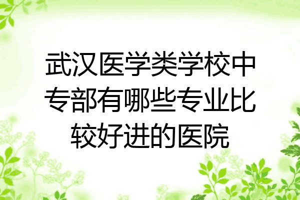 武汉医学类学校中专部有哪些专业比较好进的医院