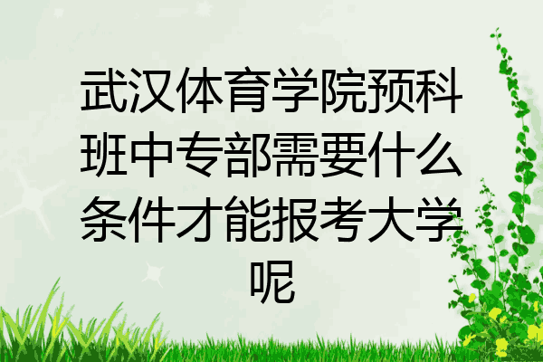 武汉体育学院预科班中专部需要什么条件才能报考大学呢