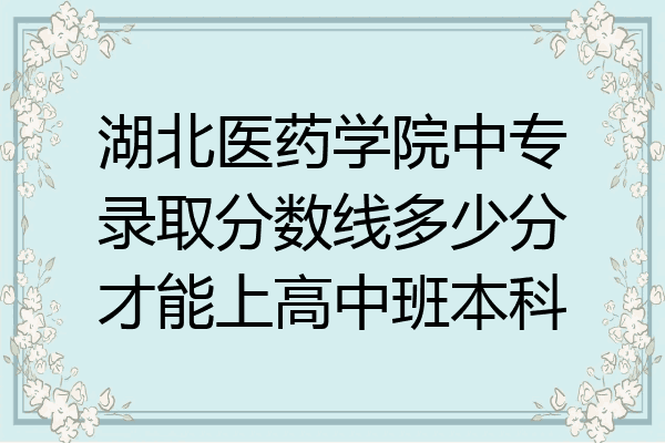 湖北医药学院中专录取分数线多少分才能上高中班本科