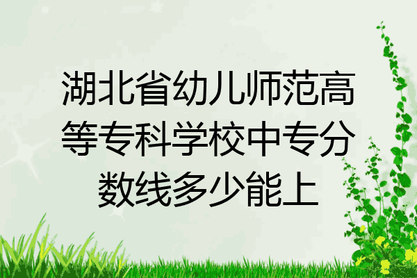 湖北省幼儿师范高等专科学校中专分数线多少能上