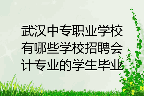武汉中专职业学校有哪些学校招聘会计专业的学生毕业