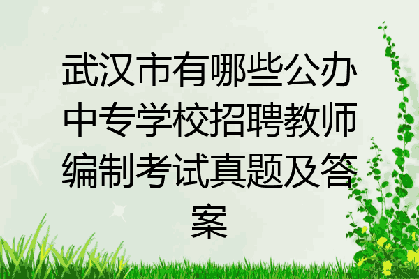 武汉市有哪些公办中专学校招聘教师编制考试真题及答案