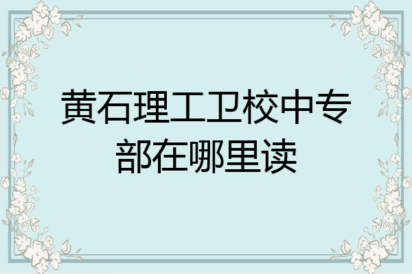 黄石理工卫校中专部在哪里读