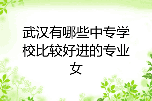武汉有哪些中专学校比较好进的专业女