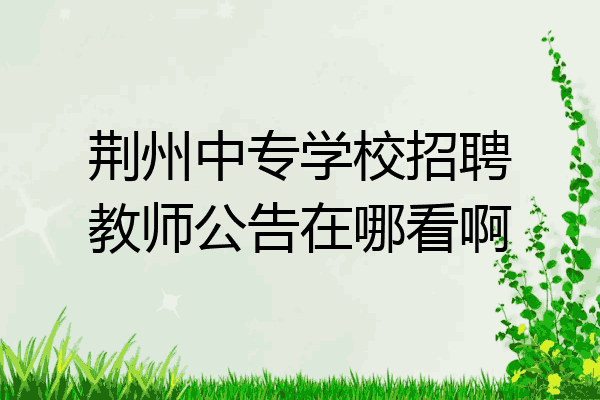 荆州中专学校招聘教师公告在哪看啊