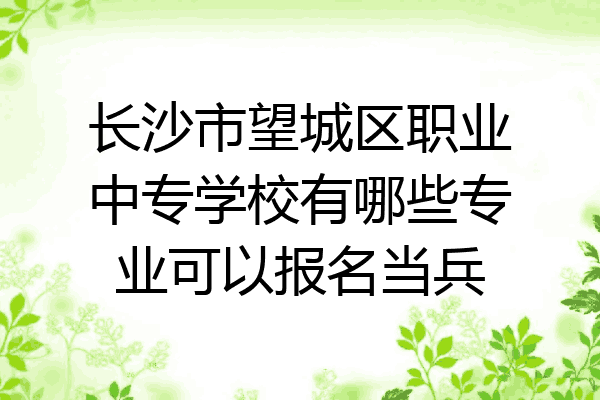 长沙市望城区职业中专学校有哪些专业可以报名当兵