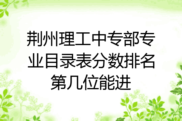 荆州理工中专部专业目录表分数排名第几位能进