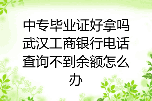 中专毕业证好拿吗武汉工商银行电话查询不到余额怎么办