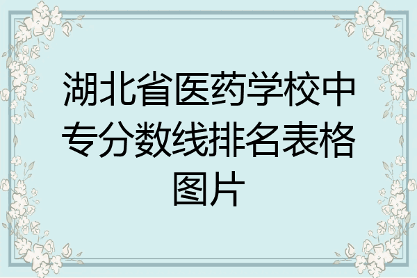 湖北省医药学校中专分数线排名表格图片