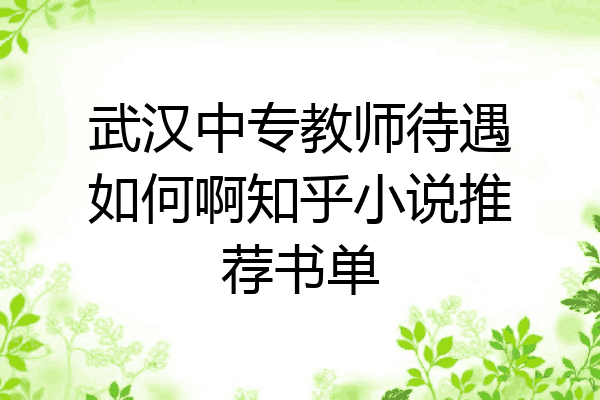 武汉中专教师待遇如何啊知乎小说推荐书单