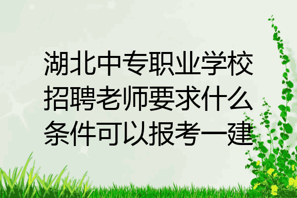 湖北中专职业学校招聘老师要求什么条件可以报考一建