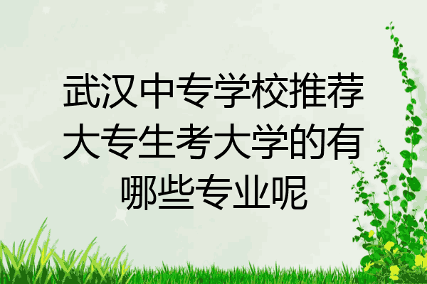 武汉中专学校推荐大专生考大学的有哪些专业呢