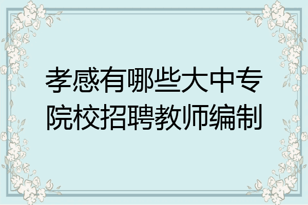 孝感有哪些大中专院校招聘教师编制