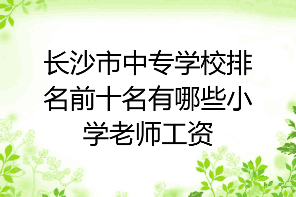 长沙市中专学校排名前十名有哪些小学老师工资