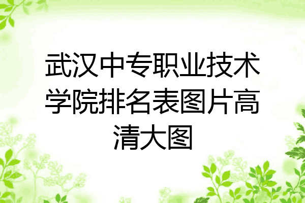 武汉中专职业技术学院排名表图片高清大图