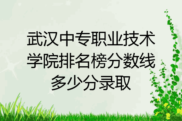 武汉中专职业技术学院排名榜分数线多少分录取