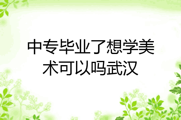 中专毕业了想学美术可以吗武汉
