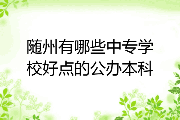 随州有哪些中专学校好点的公办本科