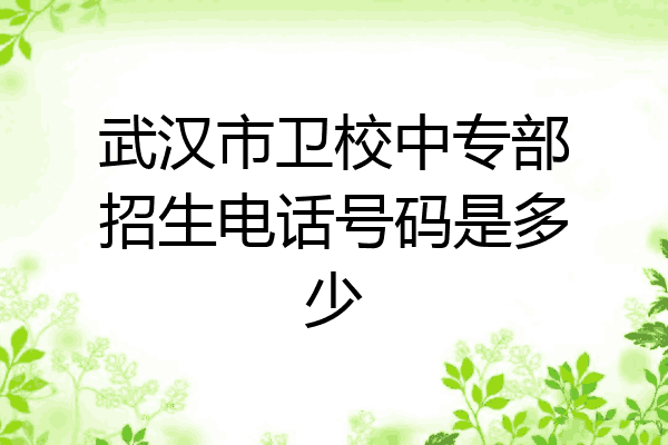 武汉市卫校中专部招生电话号码是多少