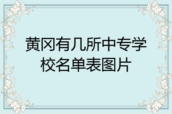 黄冈有几所中专学校名单表图片