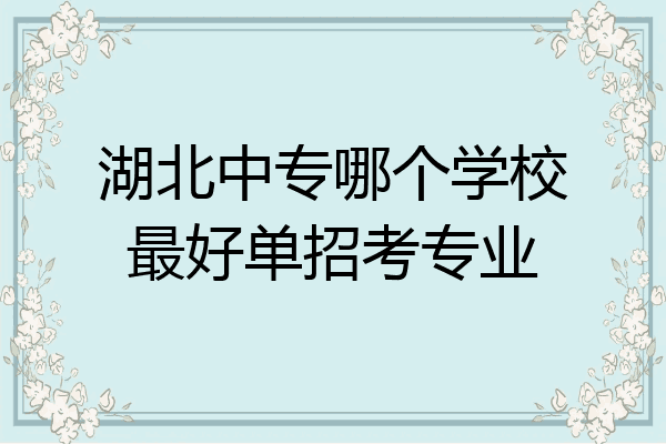 湖北中专哪个学校最好单招考专业