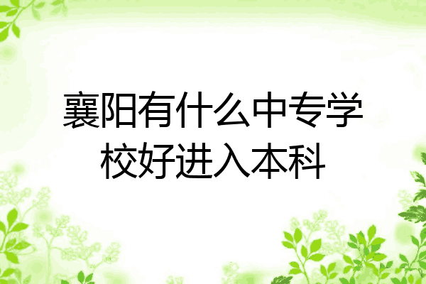 襄阳有什么中专学校好进入本科