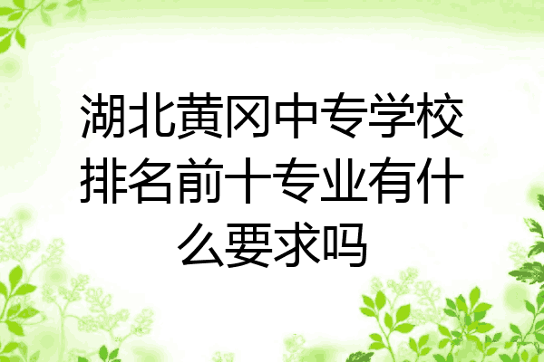 湖北黄冈中专学校排名前十专业有什么要求吗