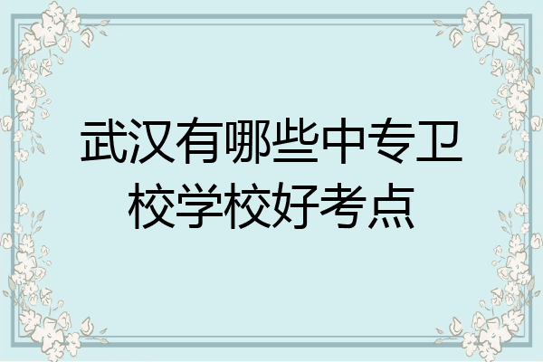 武汉有哪些中专卫校学校好考点