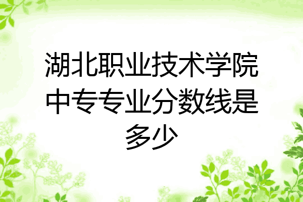 湖北职业技术学院中专专业分数线是多少