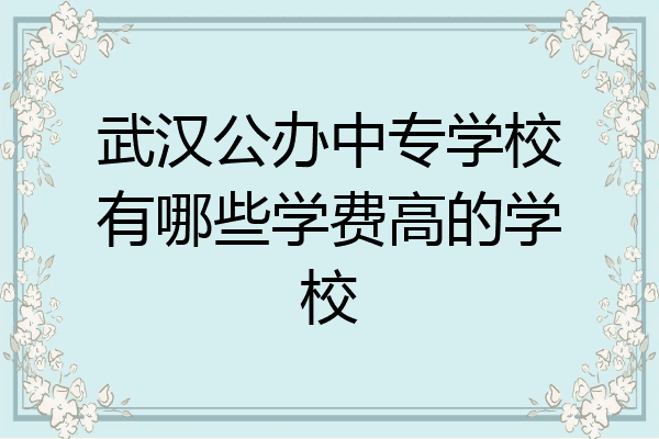 武汉公办中专学校有哪些学费高的学校