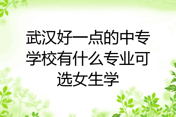 武汉好一点的中专学校有什么专业可选女生学