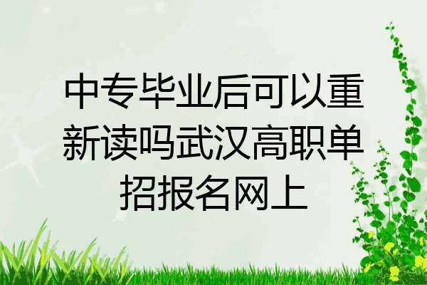 中专毕业后可以重新读吗武汉高职单招报名网上