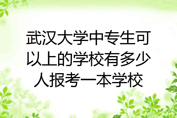 武汉大学中专生可以上的学校有多少人报考一本学校